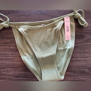 PINK Victoria's Secret Green Textured Bikini Bottom in Medium. NWT!